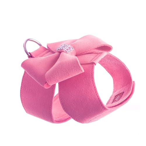 Hundegeschirr für kleine Haustiere, Hunde und Katzen, glitzerndes Strass-Geschirr und Lederschleife, für Mädchen, weiches super Wildleder, verstellbar/zuglos, leicht, zum Spazierengehen Hundegeschirr für kleine Haustiere, Hunde und Katzen, glitzerndes Strass-Geschirr und Lederschleife, für Mädchen, weiches super Wildleder, verstellbar/zuglos, leicht, zum Spazierengehen von KMXMINOZY