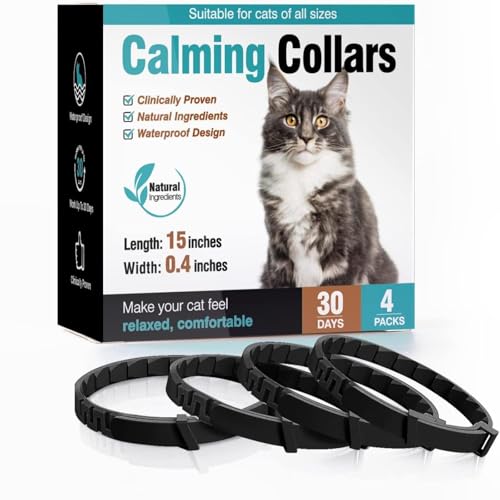 KMXMINOZY Beruhigende Halsbänder für Katzen, langlebige Pheromon-Halsbänder helfen Katzen, sich 30 Tage lang zu beruhigen, Stress zu reduzieren und Katzen zu helfen, sich von Angst, lauten Geräuschen KMXMINOZY Beruhigende Halsbänder für Katzen, langlebige Pheromon-Halsbänder helfen Katzen, sich 30 Tage lang zu beruhigen, Stress zu reduzieren und Katzen zu helfen, sich von Angst, lauten Geräuschen von KMXMINOZY