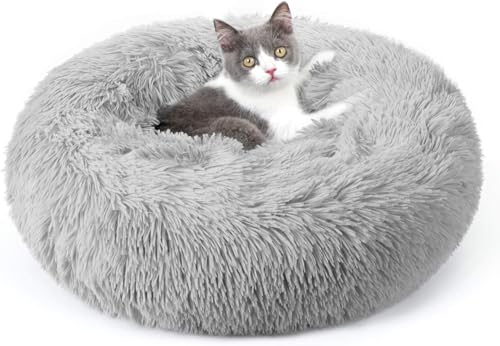 KMXMINOZY Hunde- und Katzenbett, maschinenwaschbar, flauschig, rund, rutschfest, ruhig, weich, Plüsch, Donut-Umarmung, selbstwärmend KMXMINOZY Hunde- und Katzenbett, maschinenwaschbar, flauschig, rund, rutschfest, ruhig, weich, Plüsch, Donut-Umarmung, selbstwärmend von KMXMINOZY