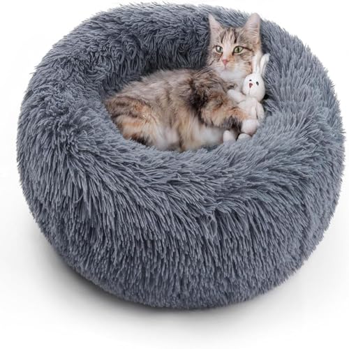KMXMINOZY Hunde- und Katzenbett, maschinenwaschbar, flauschig, rund, rutschfest, ruhig, weich, Plüsch, Donut-Umarmung, selbstwärmend KMXMINOZY Hunde- und Katzenbett, maschinenwaschbar, flauschig, rund, rutschfest, ruhig, weich, Plüsch, Donut-Umarmung, selbstwärmend von KMXMINOZY