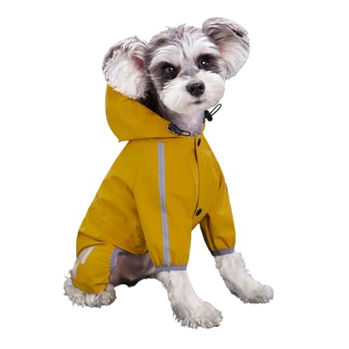 Reflektierende wasserdichte Jacke mit Kapuze und Gürtellöchern, vollständige Abdeckung, vier Beine, Größe S und M von KMXMINOZY