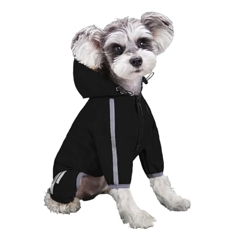 Reflektierende wasserdichte Jacke mit Kapuze und Gürtellöchern, vollständige Abdeckung, vier Beine, Größe S und M Reflektierende wasserdichte Jacke mit Kapuze und Gürtellöchern, vollständige Abdeckung, vier Beine, Größe S und M von KMXMINOZY