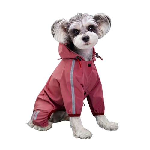Reflektierende wasserdichte Jacke mit Kapuze und Gürtellöchern, vollständige Abdeckung, vier Beine, Größe S und M Reflektierende wasserdichte Jacke mit Kapuze und Gürtellöchern, vollständige Abdeckung, vier Beine, Größe S und M von KMXMINOZY