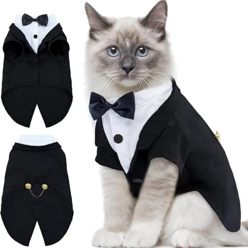 Smoking-Kostüm für Katze, formeller Anzug, Krawattenknoten, Katzenhemd, Mode-Kostüm, Kätzchen-Kostüm, formelles Hochzeitskleid, einteilig Smoking-Kostüm für Katze, formeller Anzug, Krawattenknoten, Katzenhemd, Mode-Kostüm, Kätzchen-Kostüm, formelles Hochzeitskleid, einteilig von KMXMINOZY