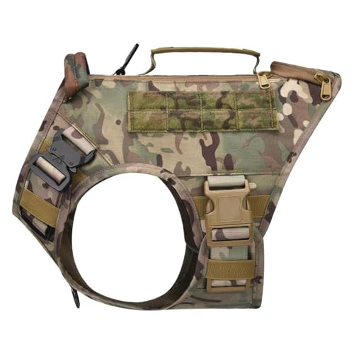 Taktisches Hundegeschirr, 2 x Metallschnalle, Arbeitshunde, Molle-Weste mit Griffen, kein Ziehen an der Vorderseite, Gürtelclip vorne, Klettverschluss Taktisches Hundegeschirr, 2 x Metallschnalle, Arbeitshunde, Molle-Weste mit Griffen, kein Ziehen an der Vorderseite, Gürtelclip vorne, Klettverschluss von KMXMINOZY