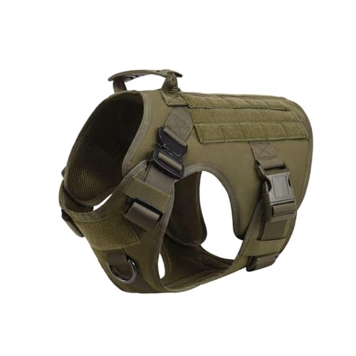 Taktisches Hundegeschirr, 2 x Metallschnalle, Arbeitshunde, Molle-Weste mit Griffen, kein Ziehen an der Vorderseite, Gürtelclip vorne, Klettverschluss Taktisches Hundegeschirr, 2 x Metallschnalle, Arbeitshunde, Molle-Weste mit Griffen, kein Ziehen an der Vorderseite, Gürtelclip vorne, Klettverschluss von KMXMINOZY