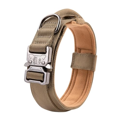 Taktisches Hundehalsband, Nylon, verstellbares Trainingshalsband, Militär-Hundehalsband, robuste Metallschnalle, Griff, geeignet für mittelgroße und große Hunde Taktisches Hundehalsband, Nylon, verstellbares Trainingshalsband, Militär-Hundehalsband, robuste Metallschnalle, Griff, geeignet für mittelgroße und große Hunde von KMXMINOZY