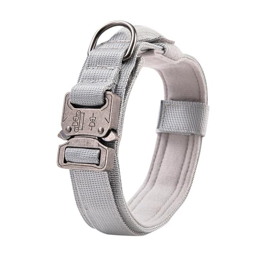 Taktisches Hundehalsband, Nylon, verstellbares Trainingshalsband, Militär-Hundehalsband, robuste Metallschnalle, Griff, geeignet für mittelgroße und große Hunde Taktisches Hundehalsband, Nylon, verstellbares Trainingshalsband, Militär-Hundehalsband, robuste Metallschnalle, Griff, geeignet für mittelgroße und große Hunde von KMXMINOZY