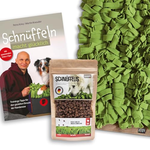 KNAUDER'S Best - Schnüffelteppich für Hunde in 60cm x 60cm + Buch Schnüffeln Macht glücklich + Hundeleckerli Schnüffelis - 1x 100g Rind Snacks - Hundezubehör Made in Germany KNAUDER'S Best - Schnüffelteppich für Hunde in 60cm x 60cm + Buch Schnüffeln Macht glücklich + Hundeleckerli Schnüffelis - 1x 100g Rind Snacks - Hundezubehör Made in Germany von KNAUDER´S BEST