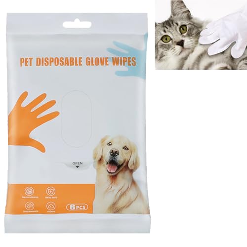 KOAHDE Haustier-Pflegehandschuhe, Einweg-Pflegetücher für Hunde und Katzen, Hundereinigung, desodorierend, Einweg-Pflegetücher für Hunde und Katzen, desodorierende Haustier-Reinigungstücher, 6 Stück KOAHDE Haustier-Pflegehandschuhe, Einweg-Pflegetücher für Hunde und Katzen, Hundereinigung, desodorierend, Einweg-Pflegetücher für Hunde und Katzen, desodorierende Haustier-Reinigungstücher, 6 Stück von KOAHDE