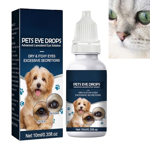 KOAHDE Hund Augentropfen,Augenreiniger für Hunde & Katzen,Natürliche Augenpflege für Hund & Katze,Augenpflege bei Gereizten gegen Tränenflecken,Sanfte Augenpflege für Hunde,Augentropfen Für Hunde von KOAHDE