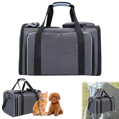 KOAVAE Faltbare Hundetragetasche Katzentragetasche mit Griffen, Taschen Transportbox für Hunde, Katzen & Haustiere, Atmungsaktiv und tragbar, 48 x 31 x 30 cm, abnehmbares Polster, Haustiertragetasche KOAVAE Faltbare Hundetragetasche Katzentragetasche mit Griffen, Taschen Transportbox für Hunde, Katzen & Haustiere, Atmungsaktiv und tragbar, 48 x 31 x 30 cm, abnehmbares Polster, Haustiertragetasche von KOAVAE
