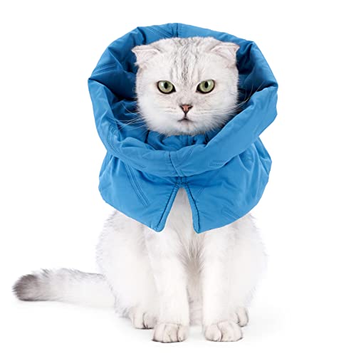 KOCAN Schal Kegelhalsband für Katzen, stoppt das Lecken, Verstellbarer Schal, warmes Erholungshalsband von KOCAN