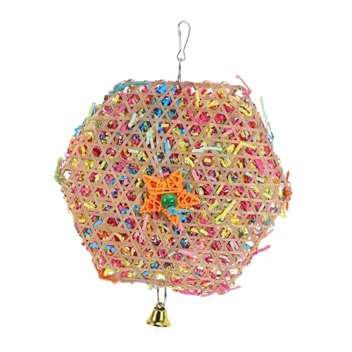 KOCKSHION Natürlicher Rattan Ball Kauspielzeug für Papageien Langlebiges Vogelspielzeug zur Zahnpflege und Beschäftigung Geeignet für Wellensittiche Nymphensittiche und Zufällige Farbe von KOCKSHION