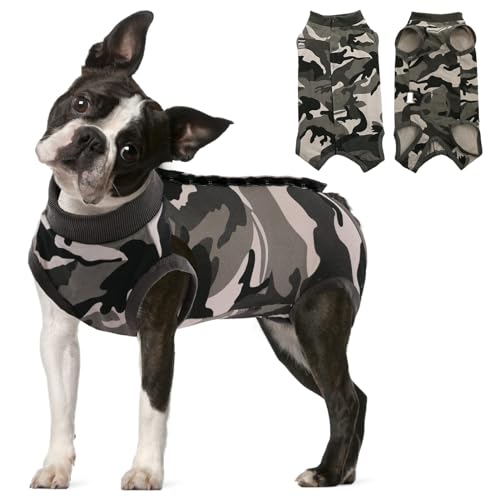 KOESON Dog Recovery Suit, Bandages Cone E-Collar Alternative Professional Protective Shirt for Male Female Dogs & Cats After Surgery, Pet Post Operative Jumpsuit for Abdominal Wounds von KOESON