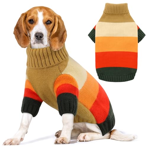 KOESON Großer Hundepullover, Halloween-Hundepullover für große Hunde, weiblich, männlich, dick, warm, Winter-Strickwaren für Französische Bulldogge, Mops, Corgi, Braun, Größe L KOESON Großer Hundepullover, Halloween-Hundepullover für große Hunde, weiblich, männlich, dick, warm, Winter-Strickwaren für Französische Bulldogge, Mops, Corgi, Braun, Größe L von KOESON
