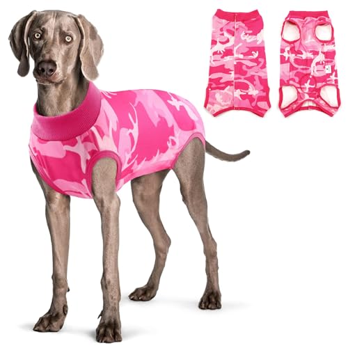 KOESON Hunde-Genesungsanzug, Spay Anzug für Hündinnen, Haustier-Einteiler für Operationen, weiblich, Anti-Lecking, Alternative nach Operationen, Rosa Camouflage XL von KOESON