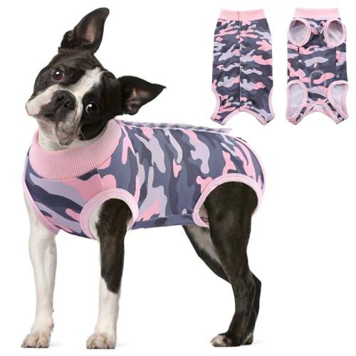 KOESON Hunde-Genesungsanzug, Spay Anzug für Hündinnen, Haustier-Einteiler für Operationen, weiblich, Anti-Lecking, Hundekegel-Alternative nach Operationen, M von KOESON