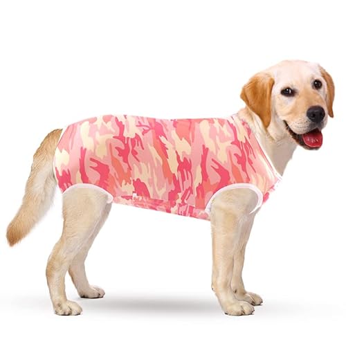 KOESON Hunde Genesungsanzug für Spay, Hündinnen chirurgischer Anzug mit Öffnung zum Pinkeln für mittlere und große Rassen, Hund postoperative Shirt für Bauchwunden, Kegel Alternative Camouflage C 3XL von KOESON