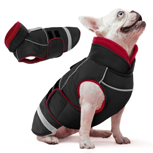 KOESON Hunde-Wintermantel, reflektierend, für kaltes Wetter, mit Loch für die Leine, wasserdichte Schneejacke für Hunde, winddicht, warmes Fleecefutter, Haustierjacken KOESON Hunde-Wintermantel, reflektierend, für kaltes Wetter, mit Loch für die Leine, wasserdichte Schneejacke für Hunde, winddicht, warmes Fleecefutter, Haustierjacken von KOESON