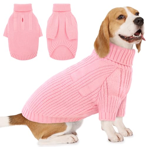 KOESON Hundepullover, Rollkragenpullover mit Loch für die Leine, warm, weich, für Damen und Herren, Strickpullover für Weihnachten, Thanksgiving, Herbst, Winter und Frühling KOESON Hundepullover, Rollkragenpullover mit Loch für die Leine, warm, weich, für Damen und Herren, Strickpullover für Weihnachten, Thanksgiving, Herbst, Winter und Frühling von KOESON