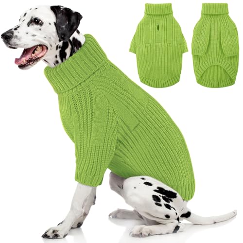 KOESON Hundepullover, Rollkragenpullover mit Loch für die Leine, warm, weich, für Damen und Herren, Strickpullover für Weihnachten, Thanksgiving, Herbst, Winter und Frühling von KOESON