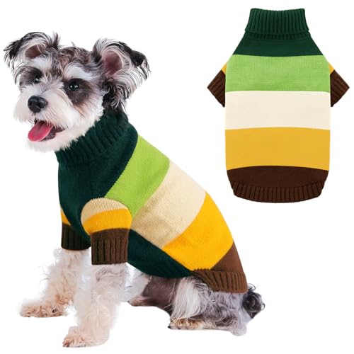 KOESON Kleiner Hundepullover, Herbst-Hundepullover für Chihuahua, Bulldogge, Dackel, Mops, Yorkie, Rollkragen-Hundepullover für kleine Hunde, Mädchen und Junge, Grün, S KOESON Kleiner Hundepullover, Herbst-Hundepullover für Chihuahua, Bulldogge, Dackel, Mops, Yorkie, Rollkragen-Hundepullover für kleine Hunde, Mädchen und Junge, Grün, S von KOESON