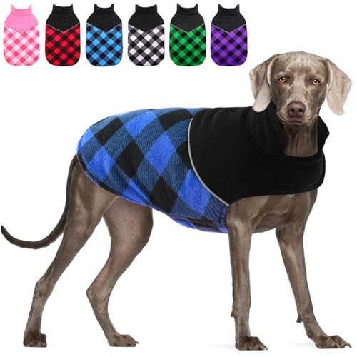 KOESON Wendbarer Hundemantel für kaltes Wetter, reflektierend, wasserdicht, mit Loch für die Leine, winddicht, für Sport, gepolsterte Weste, Haustierbekleidung für kleine, blau, XL von KOESON