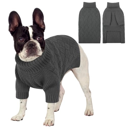 KOESON XS Hundepullover, dicker kleiner Hundepullover für weibliche Männer, Weihnachtspullover, warmer Welpenpullover für Teetasse, Yorkie, Chihuahua, Grün, XS von KOESON