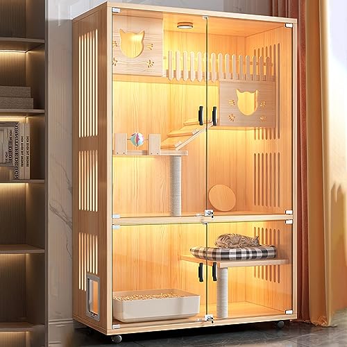 Große Holz im Freien im Außenkäfig, luxuriöser Multi-Feature-Katzenwohnung mit Fluchttür im Freien/Innenraum für Heimkatze zum Lieferwagen für Haustiergeschäfte (Farbe: Rosa, Größe: 60 * 60 * 120 cm) Große Holz im Freien im Außenkäfig, luxuriöser Multi-Feature-Katzenwohnung mit Fluchttür im Freien/Innenraum für Heimkatze zum Lieferwagen für Haustiergeschäfte (Farbe: Rosa, Größe: 60 * 60 * 120 cm) von KOIAMVZW