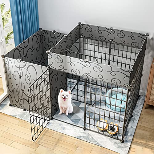 Hundetallpen - Haustier -Hund -Spielstall, DIY -Haustier -Spielstall, kleine Tiere Käfig mit Tür, Kleiner Tierkäfig in Indoor tragbarer Metalldrahthof Zaun für kleine Tiere Katze Welpe - Schwarz Hundetallpen - Haustier -Hund -Spielstall, DIY -Haustier -Spielstall, kleine Tiere Käfig mit Tür, Kleiner Tierkäfig in Indoor tragbarer Metalldrahthof Zaun für kleine Tiere Katze Welpe - Schwarz von KOIAMVZW