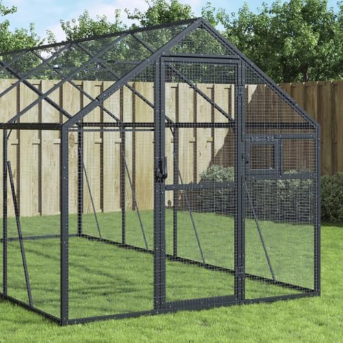 KOIECETA Voliere Vogelvoliere mit Wire Mesh Grids Vogelkäfig für Außenbereich Vogelhaus Papageienkäfig Papageienvoliere Anthrazit 1,79x10x1,85 m Aluminium KOIECETA Voliere Vogelvoliere mit Wire Mesh Grids Vogelkäfig für Außenbereich Vogelhaus Papageienkäfig Papageienvoliere Anthrazit 1,79x10x1,85 m Aluminium von KOIECETA