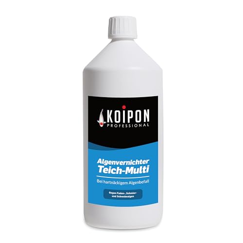 KOIPON Algenvernichter Teich-Multi 1L, Gegen Faden-, Schmier- und Schwebealgen im Gartenteich, Vernichtet schnell & wirksam hartnäckige Algen von KOIPON