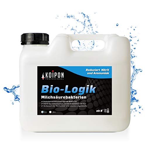 KOIPON Bio-Logik, Teich Milchsäurebakterien 5 l, Teich Bakterien zur Teichpflege vom Gartenteich & Fischteich, Nitrit Entferner gegen Algenwachstum von KOIPON