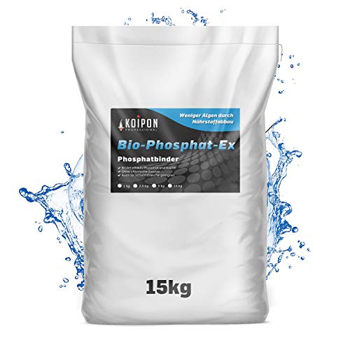 KOIPON Bio-Phosphat-Ex 15 kg Phosphatbinder zur Teich Reinigung von Metallen und präventiver Schutz vor Algenwachstum im Gartenteich und Fischteich von KOIPON