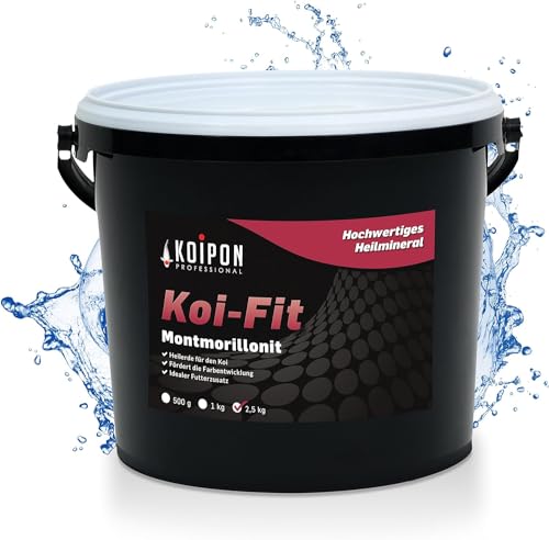 KOIPON Koi-Fit 2,5 kg Futteraufwertung für Koifutter und Goldfischfutter, Montmorrilonit Premium-Mineral zur Farbentwicklung und Gesunderhaltung von Fischen von KOIPON