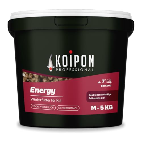 KOIPON Energy 5 kg Fischfutter Winter sinkend, Teichfutter 6mm Pellets für japanische Koi, Koifutter als Goldfischfutter und Winterfutter geeignet von KOIPON