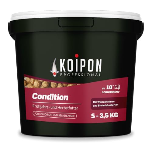 KOIPON Condition 3,5 kg 3mm Fischfutter Pellets Frühjahr & Herbst schwimmend, Teichfutter für japanische Koi, Koifutter als Goldfischfutter geeignet von KOIPON