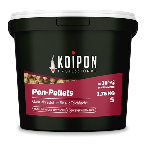 KOIPON Pon-Pellets 3mm 1,75 kg, Fischfutter für Teichfische, Ganzjahresfutter schwimmend, Teichfutter, als Koifutter und Goldfischfutter geeignet von KOIPON