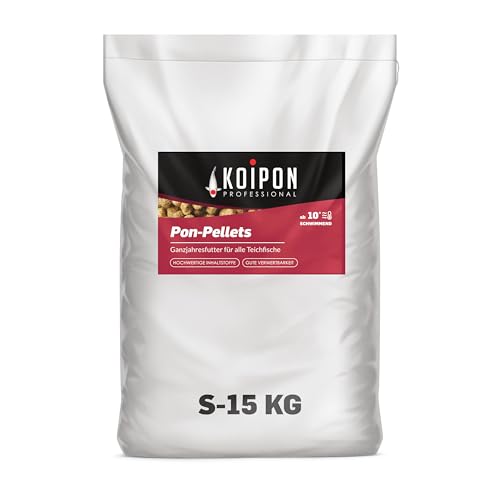 KOIPON Pon-Pellets 3mm 15 kg, Fischfutter für Teichfische, Ganzjahresfutter schwimmend, Teichfutter, als Koifutter und Goldfischfutter geeignet von KOIPON