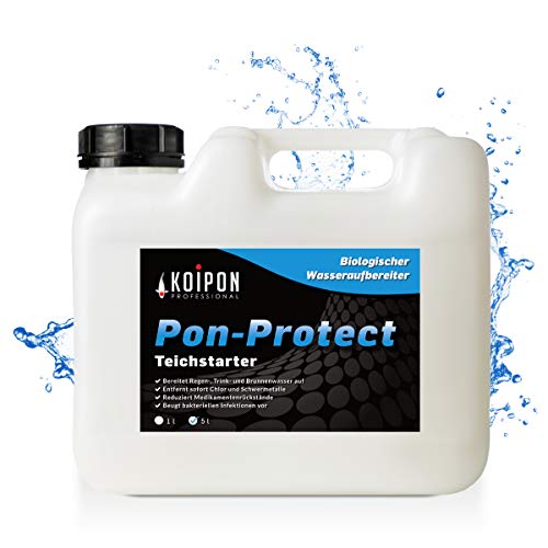 KOIPON Pon-Protect 5L Teichwasseraufbereiter zur Teichreinigung von Chlor und Schwermetallen im Teichwasser, Fischteich und Gartenteich KOIPON Pon-Protect 5L Teichwasseraufbereiter zur Teichreinigung von Chlor und Schwermetallen im Teichwasser, Fischteich und Gartenteich von KOIPON