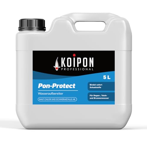 KOIPON Pon-Protect 5L Teichwasseraufbereiter zur Teichreinigung von Chlor und Schwermetallen im Teichwasser, Fischteich und Gartenteich von KOIPON