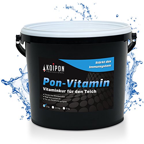 KOIPON Pon-Vitamin 1kg, Vitaminkur mit wertvollen Mineralien für gesunde Fische im Fischteich und japanische Koi im Gartenteich von KOIPON