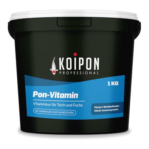 KOIPON Pon-Vitamin 1kg, Vitaminkur mit wertvollen Mineralien für gesunde Fische im Fischteich und japanische Koi im Gartenteich von KOIPON