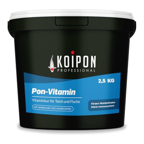 KOIPON Pon-Vitamin 2,5kg, Vitaminkur mit wertvollen Mineralien für gesunde Fische im Fischteich und japanische Koi im Gartenteich von KOIPON