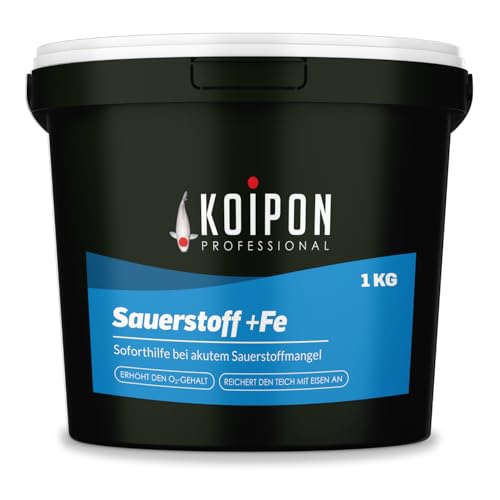 KOIPON Sauerstoff +FE 1kg Aktivsauerstoff | Erhöht den Sauerstoffgehalt im Teich | Soforthilfe bei akutem Sauerstoffmangel von KOIPON