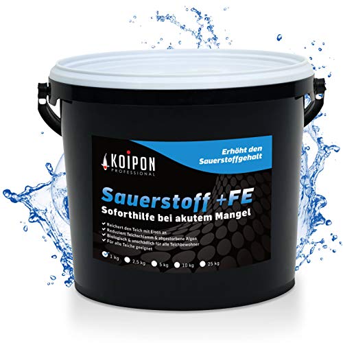 KOIPON Sauerstoff +FE 1kg Aktivsauerstoff | Erhöht den Sauerstoffgehalt im Teich | Soforthilfe bei akutem Sauerstoffmangel von KOIPON