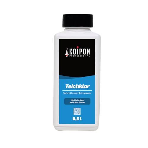 KOIPON Teichklar 0,5 L Teichwasseraufbereiter für klares Teichwasser, KH-Wert & Ph-Wert senken, Phosphatbinder gegen trübe und grüne Fischteiche von KOIPON