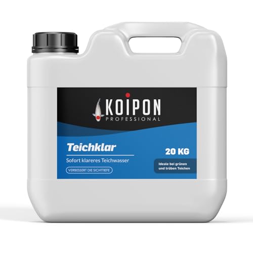 KOIPON Teichklar 20L Teichwasseraufbereiter für klares Teichwasser | Teichklärer gegen Schwebealgen, grünes und trübes Wasser | Reduziert Phosphat und Schwermetalle von KOIPON