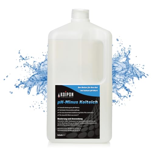 KOIPON ph-Minus 5L | Zur schnellen Senkung des pH-Wertes und Reduzierung von Ammoniak im Teich, Aquarium und Schwimmteich von KOIPON